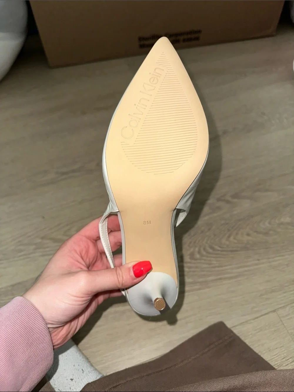 Calvin Klein Ivory Pointed Slingback Pumps